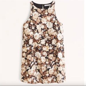 Abercrombie & Fitch High Neck Floral Linen Mini Dress